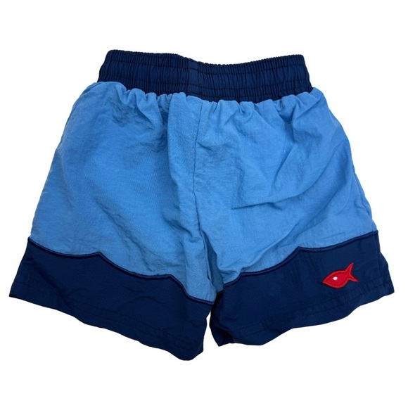 Florence Eiseman Boy's 18M Sailboat Swim Trunks Blue Embroidered Ocean Appliqué - Picture 3 of 7